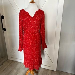 OLD NAVY  Red floral/paisley MIDI Dress